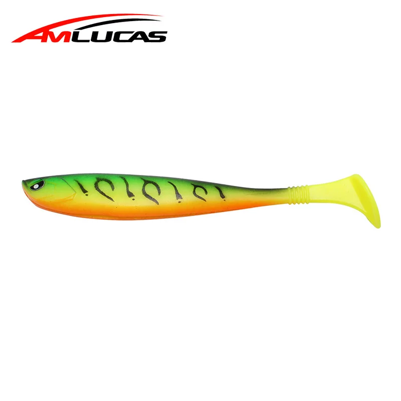 Amlucas جديد حية لينة الصيد إغراء 3 قطعة 13 سنتيمتر 10g سيليكون الطعم شاد الديدان باس بايك أسماك Swimbait المطاط خطاف سنارة صيد السمك WW317