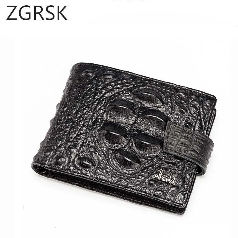 

Man Phone Designer Wallet Small Genuine Leather Short Brand Wallet Men Wallets Zipper Design Crocodile Men's Coin Purse Luxury