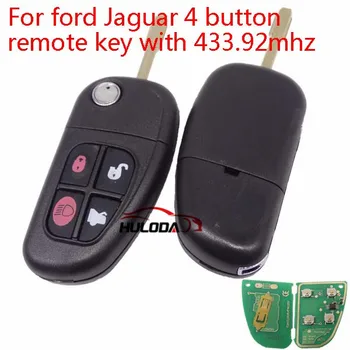 

For ford Jaguar 4 button remote key with 434mhz & 4D60 glass chip