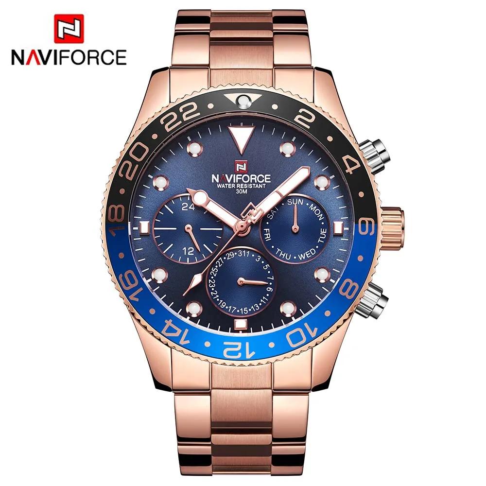 Часы наручные NAVIFORCE мужские кварцевые аналоговые спортивные модные