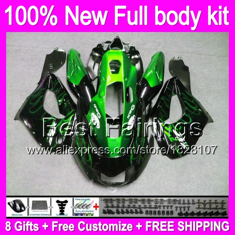

Fairing For YAMAHA Green flames YZF1000R YZF 1000R 96-07 96 97 98 99 B776 YZF1000 R 00 01 02 03 YZF-1000R 04 05 06 07 +decals