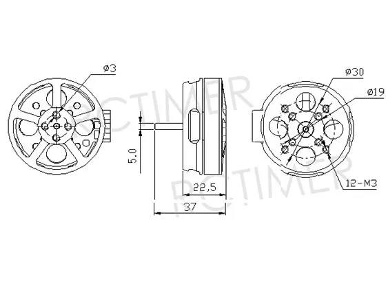 Rctimer 12N14P 5010 150T карданный бесщеточный двигатель GBM5010