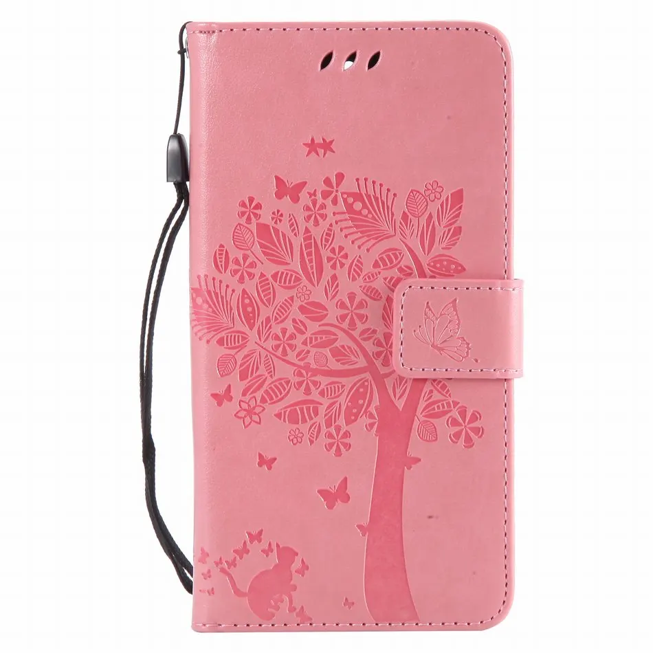 Флип-Чехлы, кожаный чехол для LG Nexus 5X Leon Spirit V30 V20 V10 Stylus 2 3 Plus LS770 LS775 K3 K10 дерево кошка тиснение P06Z - Цвет: Pink