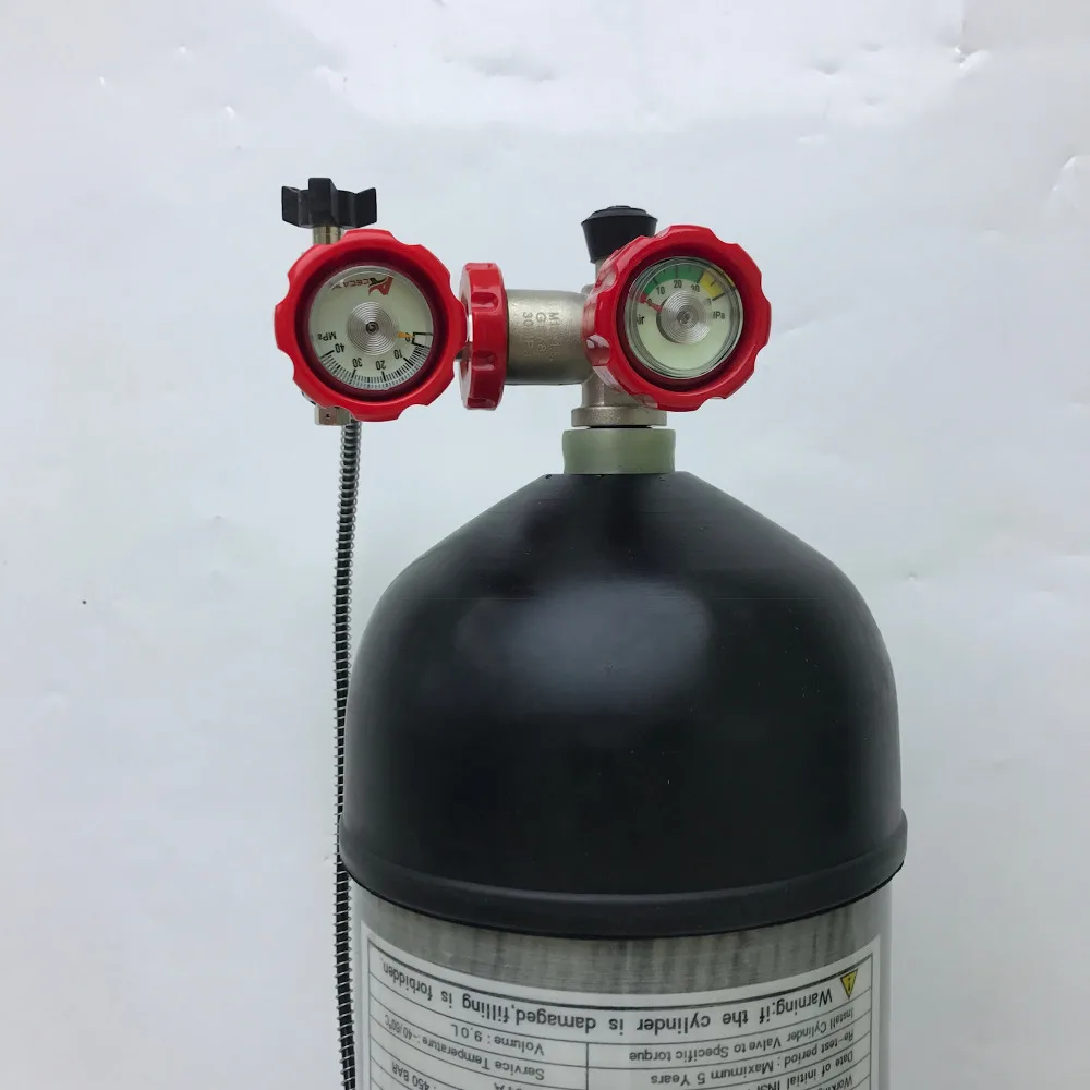 AC109101 Новый 4500Psi 9L композитного углеродного волокна цилиндр воздуха для дайвинга или pcp духовое ружье охота с клапаном и АЗС