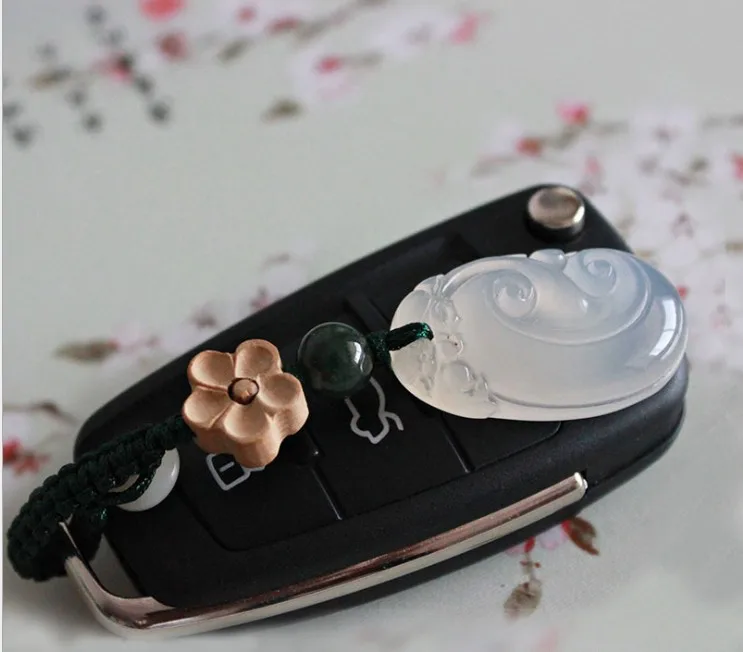 

key Rings Natural agate handmade original Chinese style weaving multi-purpose key ring pendant hanging ornaments for keychain