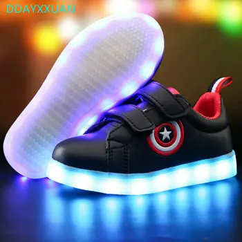 

7 Colors Kids Sneakers LED Luminous 2018 New Brand USB Charging Lighted Sneakers Boy/Girls Colorful Children Shoes with lights