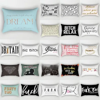 

Fashion English letters pillow cases rectangle travel animal pattern two sides printing pillow covers 50*30cm