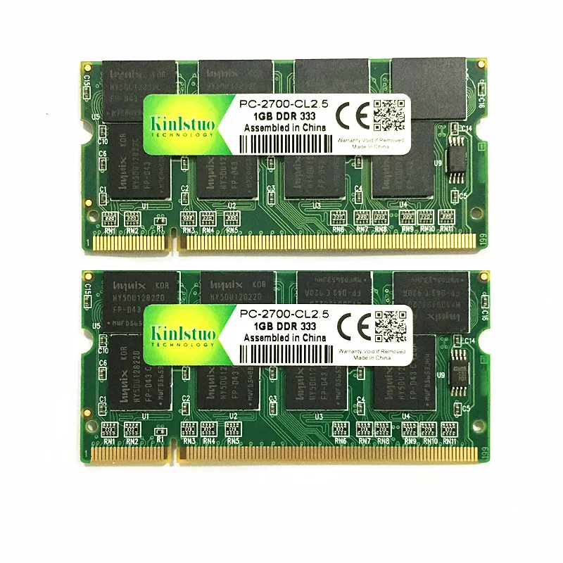 Оперативная память Kinlstuo DDR1 1 ГБ PC2700 DDR333 200Pin Sodimm для ноутбука DDR Гб бесплатная