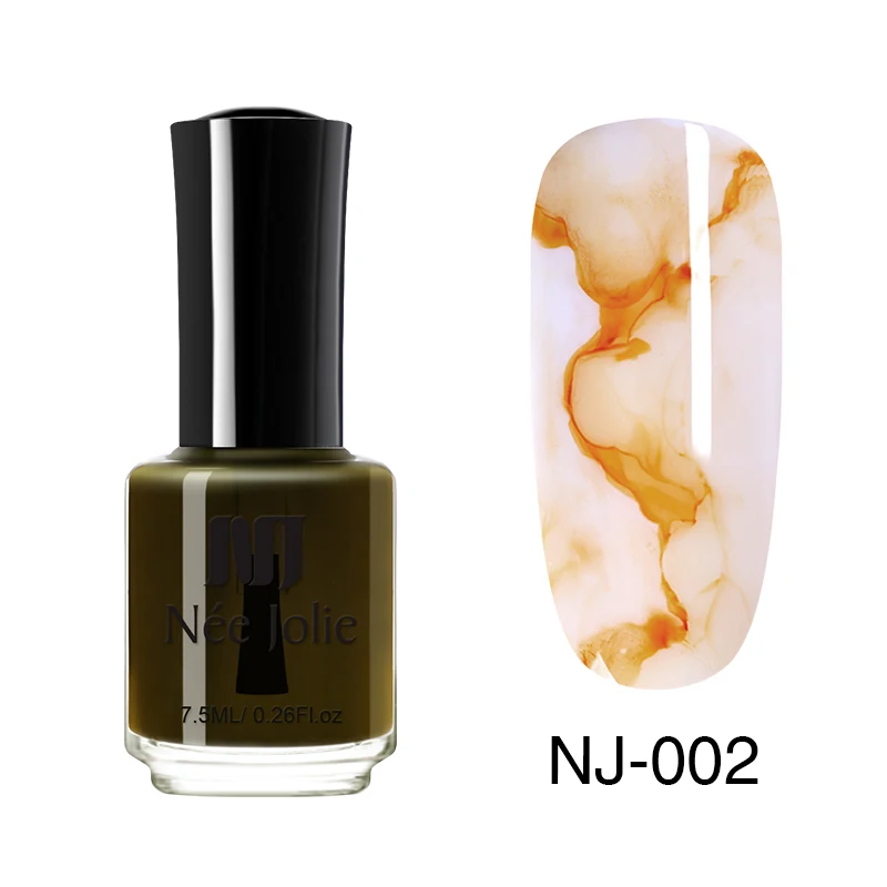 Лак для ногтей NEE JOLIE, 7,5 мл, цветные акварельные чернила для ногтей, чистый цвет, черный, фиолетовый цвет, лак для ногтей, сделай сам - Цвет: 002