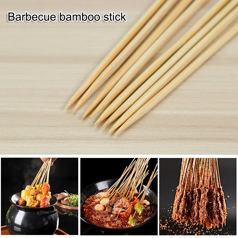 

Sturdy Bamboo Skewer Sticks BBQ Fruit Shish Kebab Natural Wood 25cm Sticks Barbecue Stick 899