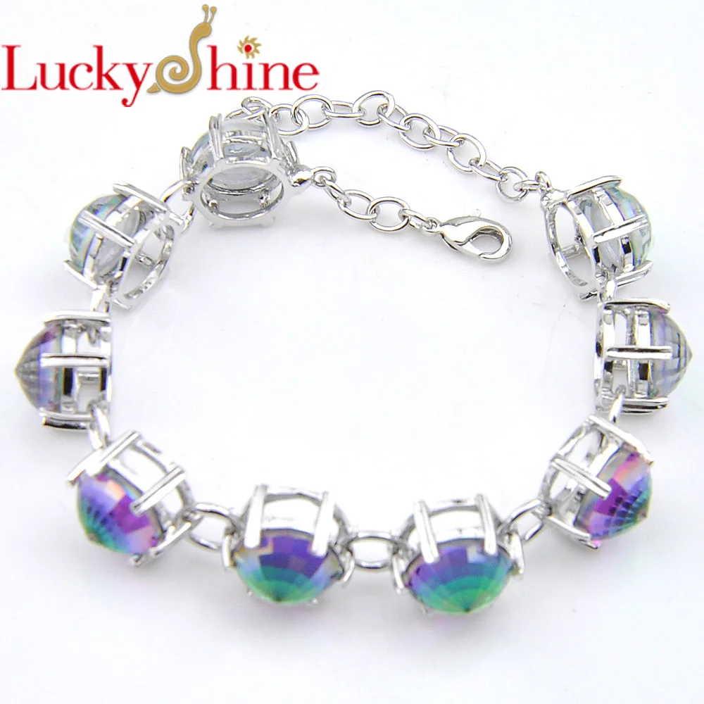 Luckyshine классические блестящие Круглые красочные Кристальные циркониевые