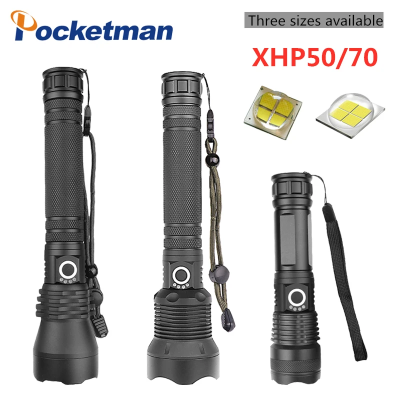 

XHP70/XHP50 LED Flashlight High Powerful Lamp zoomableTorch Light 26650 18650 Battery Waterproof USB Rechargeable Lamp z90