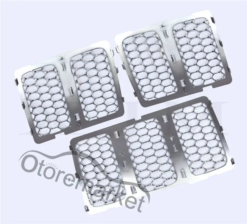 

XYIVYG CHROME ABS MESH GRILLE HONEYCOMB GRILL 2014 15 2016 For JEEP GRAND CHEROKEE