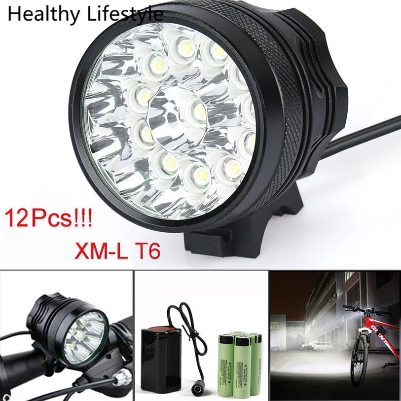 

30000LM 12 x XM-L T6 LED 6 x 18650 Bicycle Cycling Light Waterproof Lamp Outdoor Bike Bicycle Light Accessories Jan 20