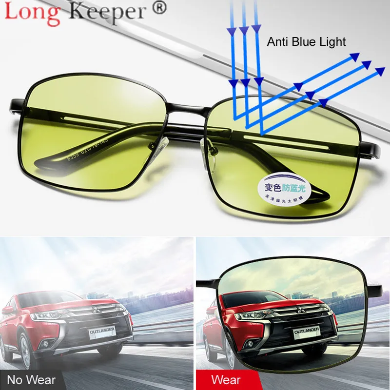 

Long Keeper Sunglasses Women Men Night Vision Polarized Photochromic Anti Blue Light Chameleon Eyeglasses UV400 Goggles Driving