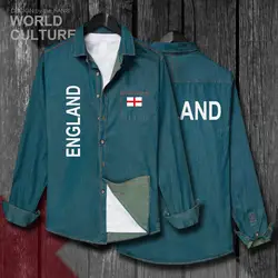 Англия английский ENG Великобритания мужской комбинезон с декором из флагов осень хлопок с длинным рукавом ковбойская повседневная куртка