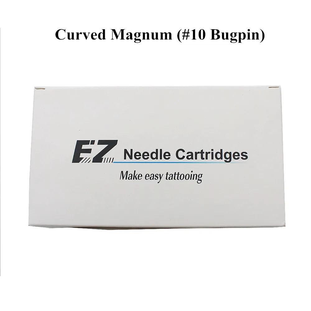 EZ Needle Cartridge 10 Bugpin Curved Magnum Tattoo Needle for Rotary