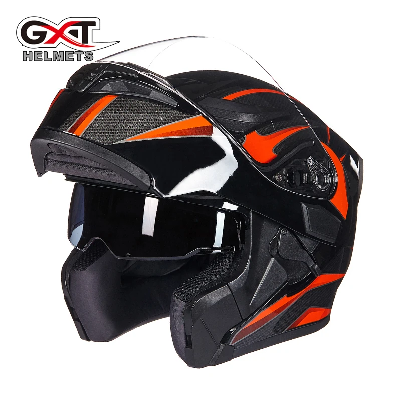 Мотоциклетный шлем GXT с откидной крышкой светозащитный на все лицо гоночный