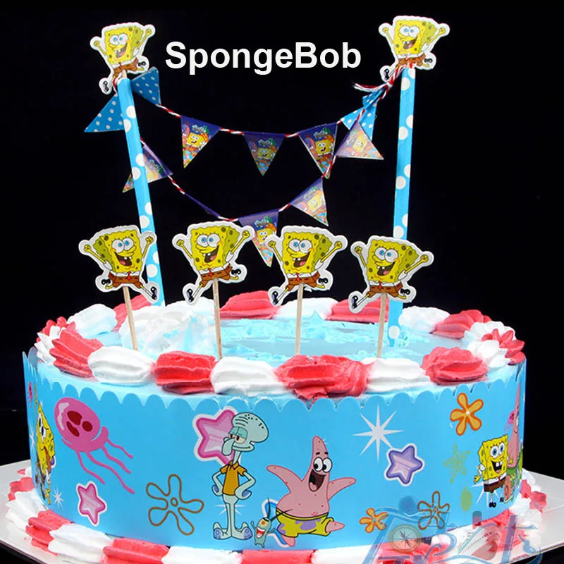 6 шт. симпатичная Замороженная Принцесса Эльза Ана Кекс Минни верхний флаг обертка для детей мальчиков девочек день рождения праздничный торт - Цвет: 6