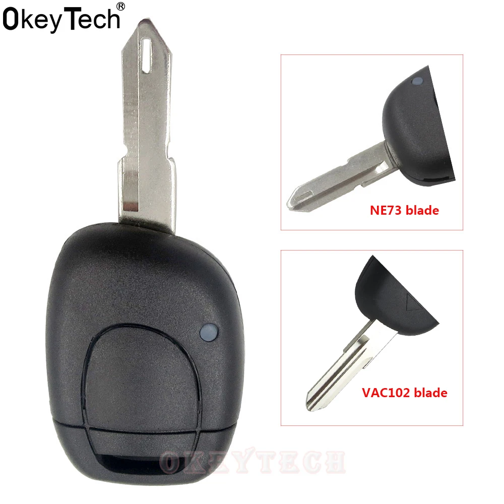 OkeyTech For Renault Twingo Clio Kangoo Master 1 Button Remote Car Key Shell NO Chip Keyless Entry Fob Case NE73VAC102 Blade