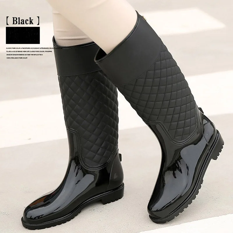 

SAILING LU Women Rainboots Rubber Water Medium Heel Woman Rainning Shoe Slip-on New Fashion Ladies Mujer Leisure Booties XWD4579