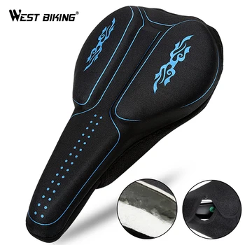 

WEST BIKING Bike Seat Cushion Cover Gel Bicycle Saddle Cover Cycling Soft Pad Cushion Steady Adult Bicycle Saddle Seat Cover