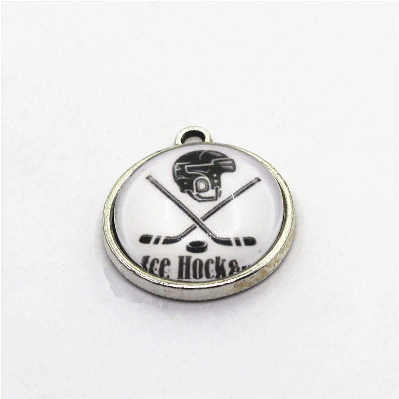 2018 New Arrive 10pcs Ice Hockey dangle charms for bracelets necklace