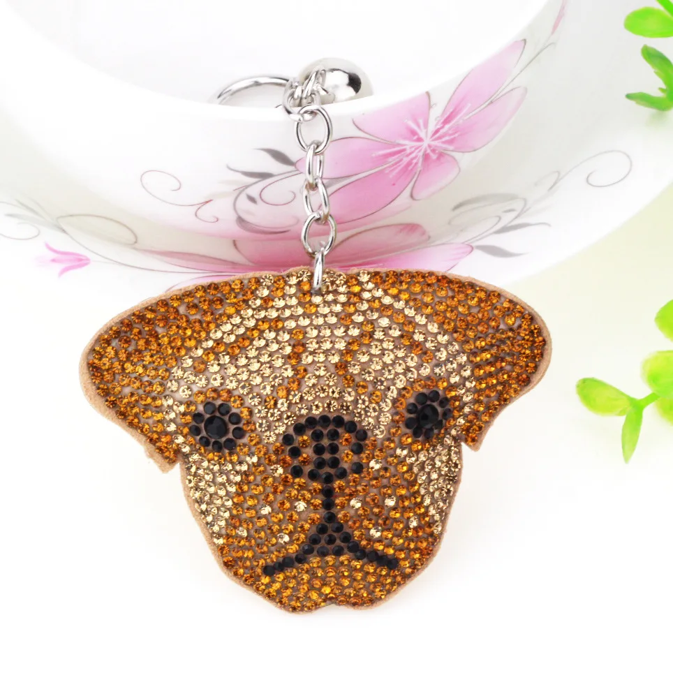 Блестящий кожаный чехол для ключей|bulldog keychain|bag charmcouple key chain |