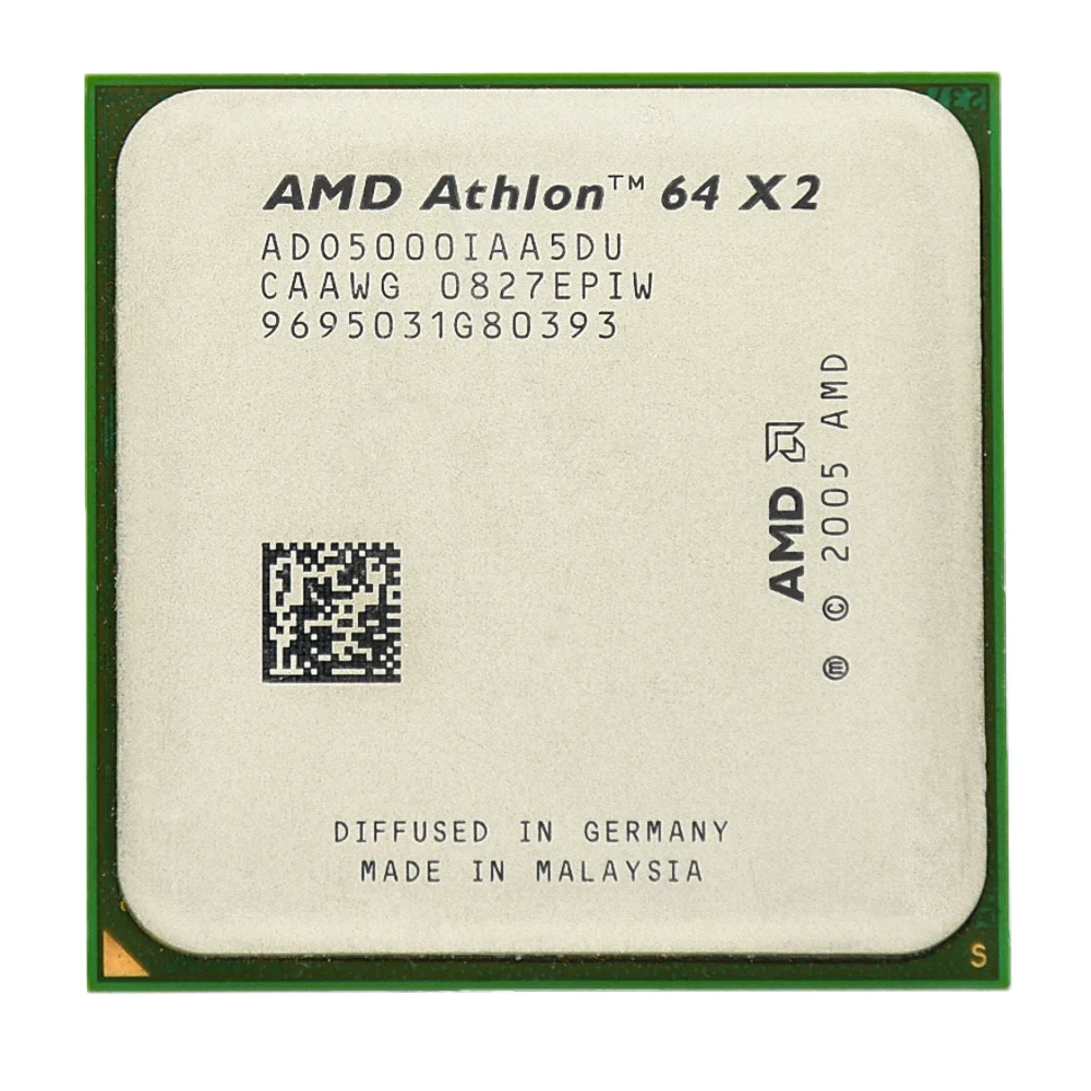 AMD أثلون 64X2 5000 + ثنائي النواة 2.2 Ghz 1 M 1000 MHZ المقبس am2 940 دبوس معالج وحدة المعالجة المركزية AMD أثلون 64X2 5000 + ثنائي النواة 2.2 Ghz 1 M 1000 MHZ المقبس am2 940 دبوس معالج وحدة المعالجة المركزية