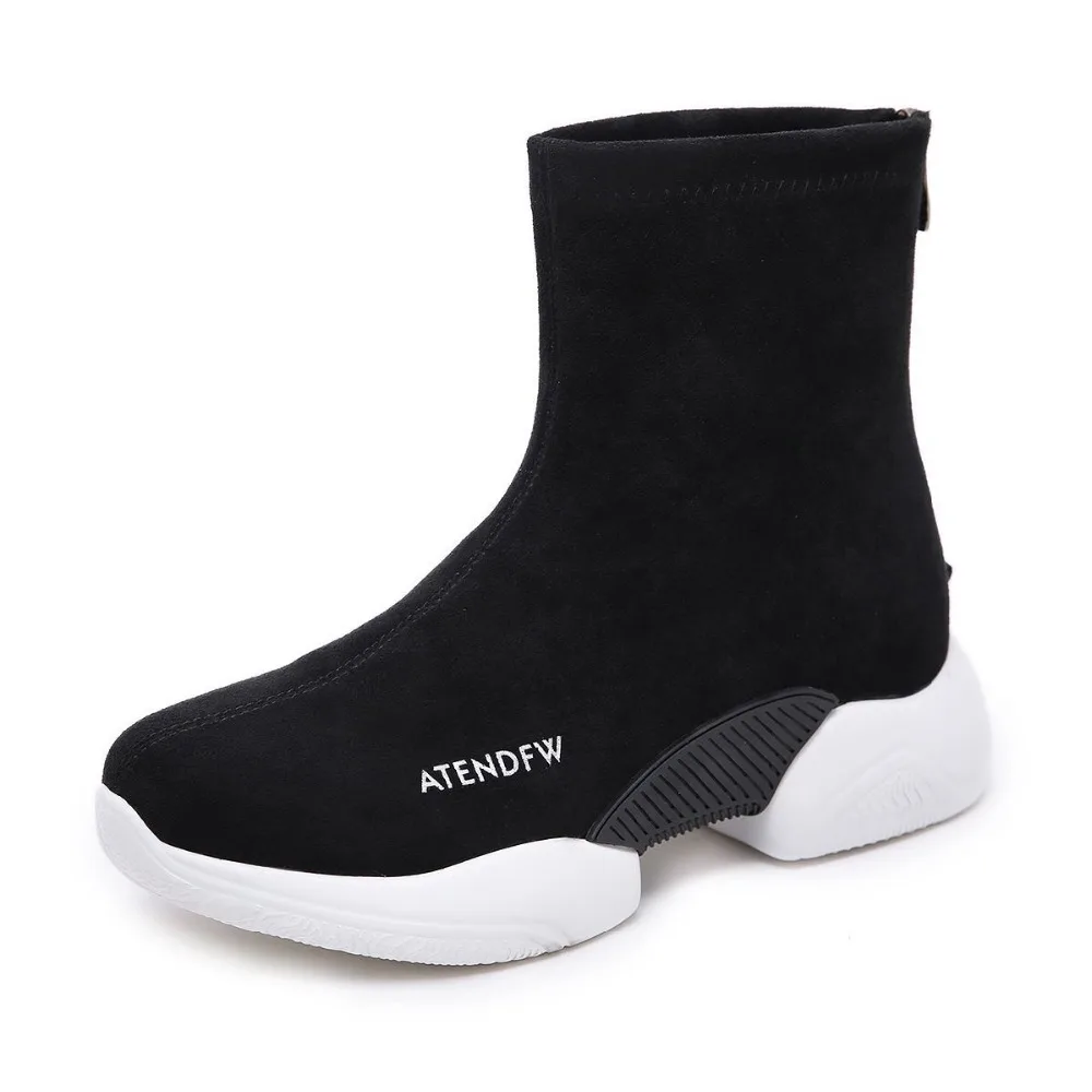 2018 winter new plus velvet ankle boots foreign trade thick platform shoes casual women's boots black ljj 0109
