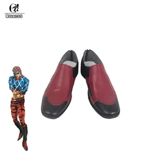 Rolecos аниме JoJo невероятное приключение Косплэй обувь Guido миста Косплэй Красного и черного цветов Обувь для Для мужчин Косплэй обувь индивидуальные Размеры