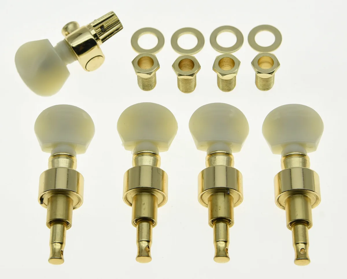 

Gold w/ Ivory Buttons 5 String Banjo Geared Tuners Tuning Pegs Machine Heads