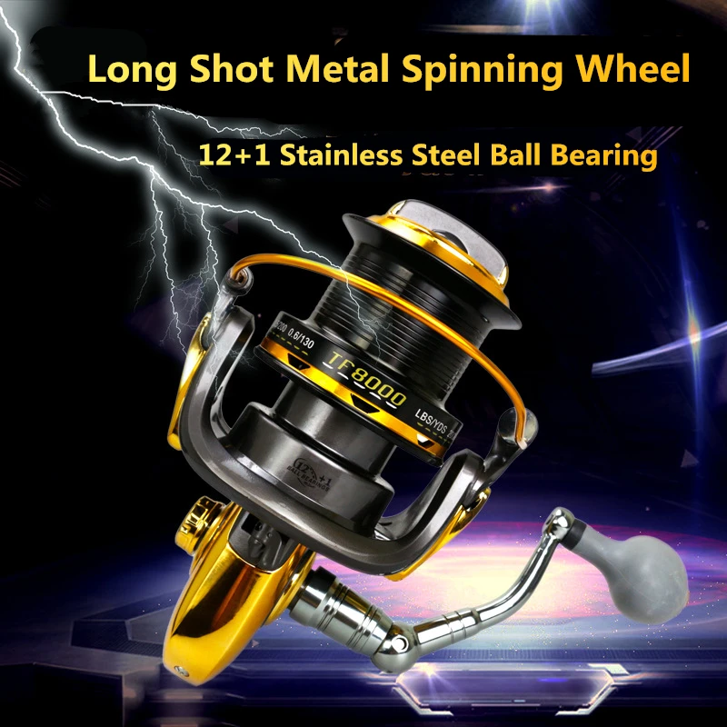 8000 Series 12+1BB Bearing Balls 4.71 Fishing Reel Trolling Long Shot