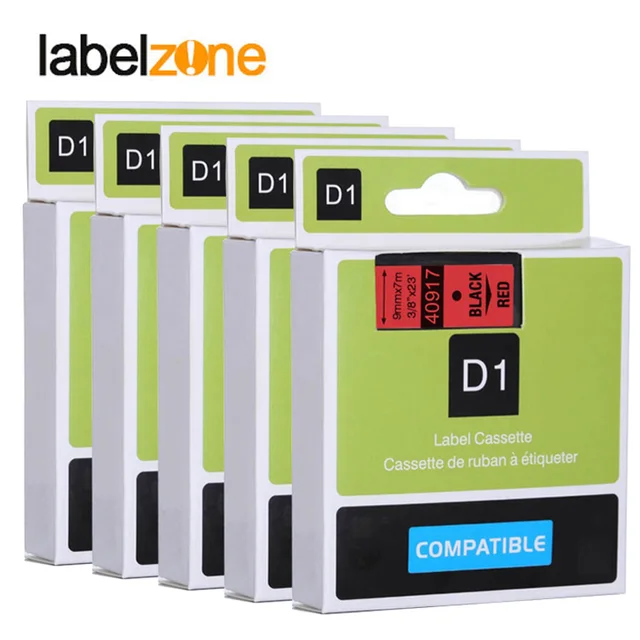 Best Price 5Pcs Black on red 40917 label tapes compatible dymo d1 label printers 9mm*7m label ribbon cassette for dymo label manager 160 Best Price 5Pcs Black on red 40917 label tapes compatible dymo d1 label printers 9mm*7m label ribbon cassette for dymo label manager 160