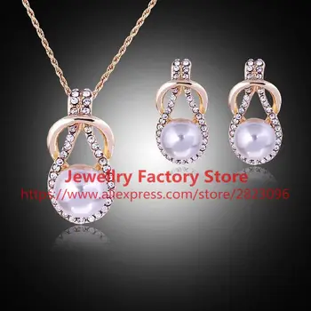 

200sets/lot fashion peal crystal necklace wedding necklace earrings set bride jewelry nice jewelry necklace earrings set