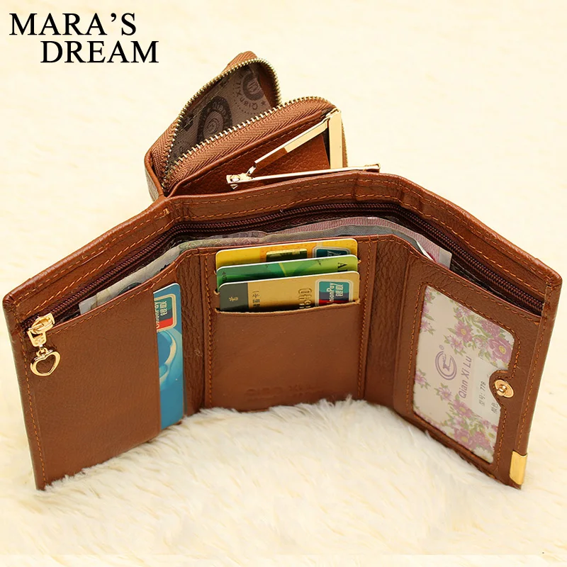 Женские короткие кошельки Mara's Dream из натуральной кожи маленькие с отделением