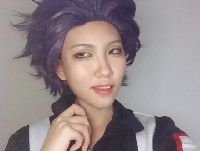 high quality boku no hero academia shinsou hitoshi shinso wig my hero academia short purple synthetic - rect instagram tag instahu com