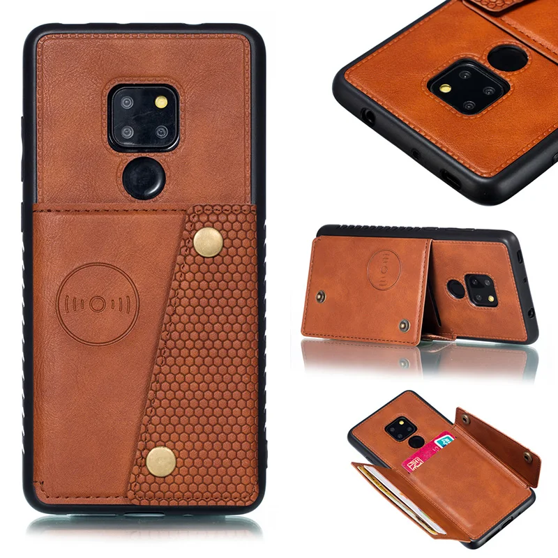 

Retro Leather Flip Card Slots Phone Case For Huawei Mate 20 Mate 20 Lite Wallet Magnetic Stands Back Cover For Huawei P20 Lite