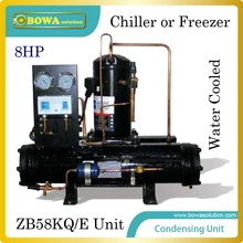8HP water cooled condensing unit with emerson scroll compressor suitable for kinds of refrigeration equipment or cold room