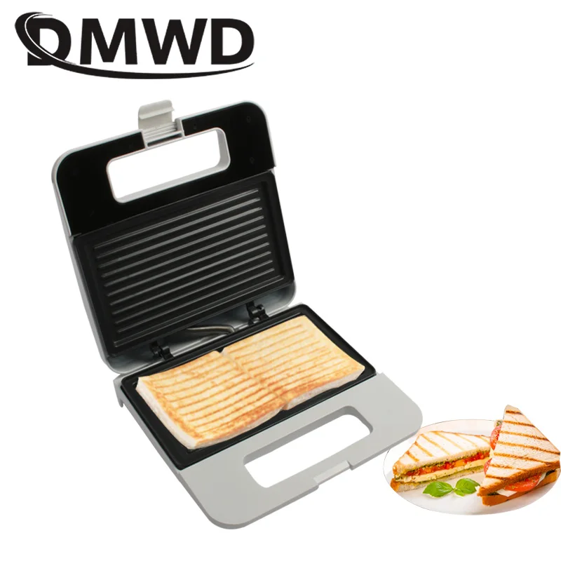 DMWD Multifunctional Electric Panini Maker Grill Press Plate Breakfast
