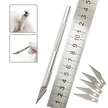 Нескользящий металлический нож для скальпеля набор инструментов Резак гравировальные ремесленные ножи+ 6 шт. лезвие мобильного телефона PCB DIY ремонт ручные инструменты