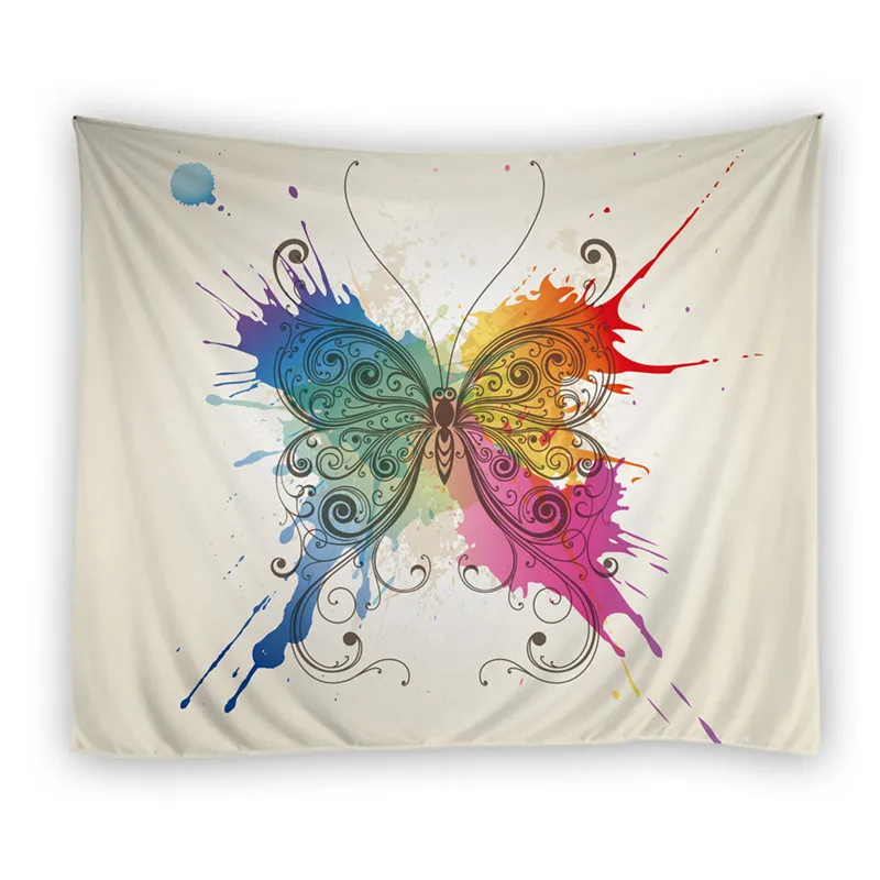 150cmx130cm Butterfly Tapestry Wall Hanging Tapestry Beach Throw Towelin Decorative Tapestries