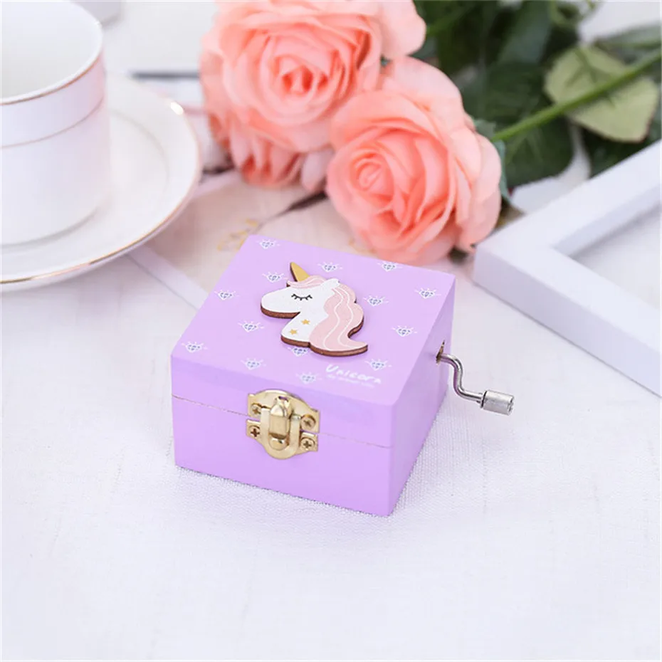 Wood Clockwork Type Music Box Home Decoration Living Room Bedroom Birthday Valentine'Day Daughter Girl Friend Christmas Gift (14)