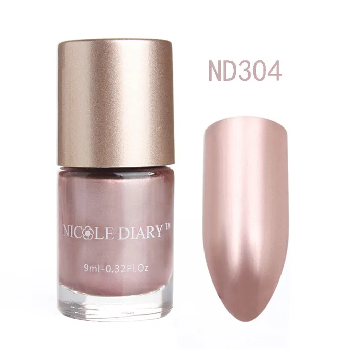 NICOLE DIARY 9ml Nail Polish Chameleon Metallic Jelly Holographic Polish Shiny Flakies Sequins Manicure Nail Art Lacquer Varnish - Цвет: Metallic ND304