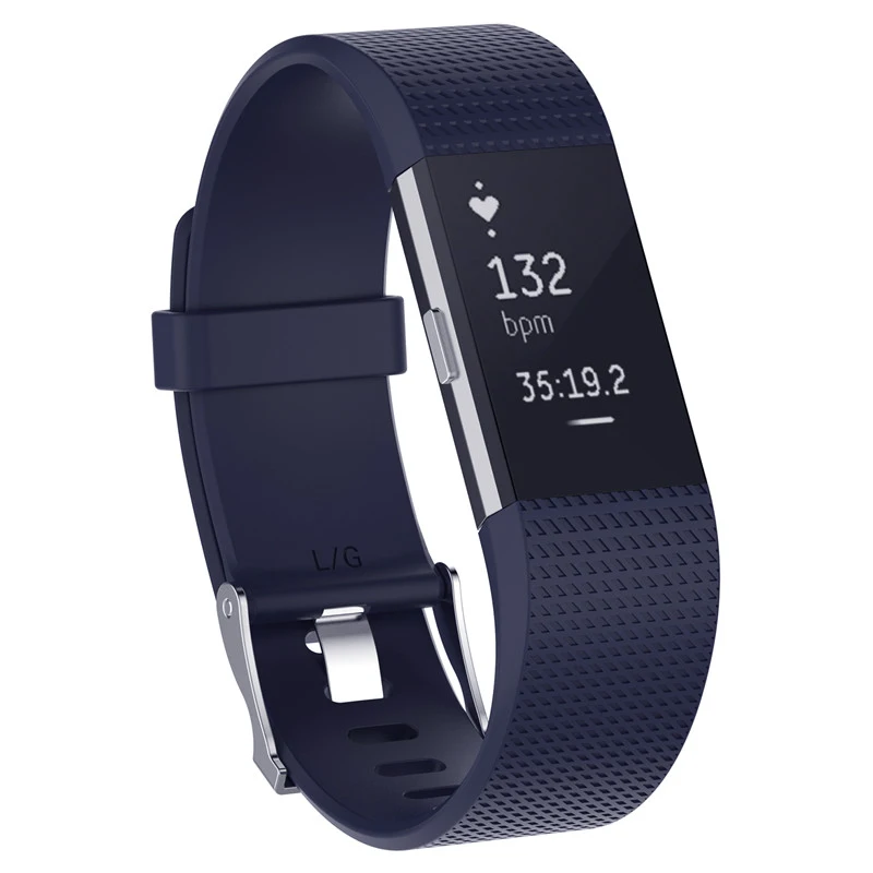 Спортивные Силиконовые петли для браслета FitBit Charge 2 ремешок для женщин и мужчин Смарт часы браслет с металлической застежкой классические