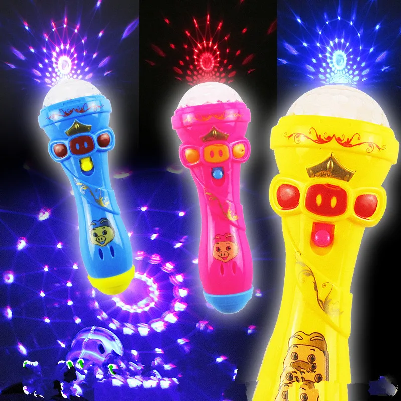 Горячая Распродажа забавное освещение беспроводная модель микрофона Подарок Музыка Караоке милые высококачественные детские мини игрушки светится в темноте S