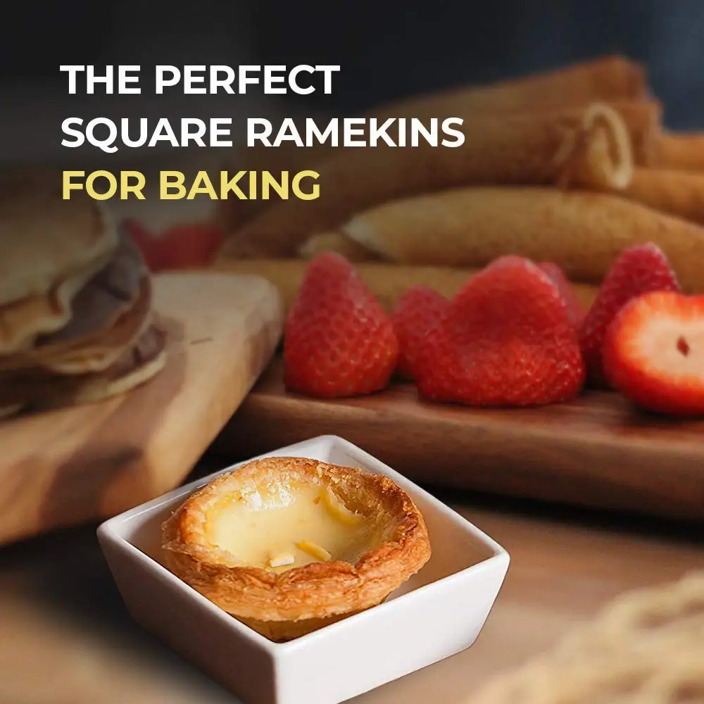 Квадратные чаши Ramekin чаша 4 унции для выпечки и готовки безопасные фарфоровые