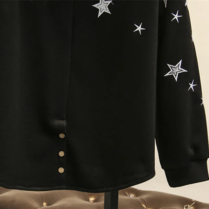 Толстовка на молнии с длинным рукавом черная Свободная 2019|black sweatshirt|hood hoodiehoodie top |