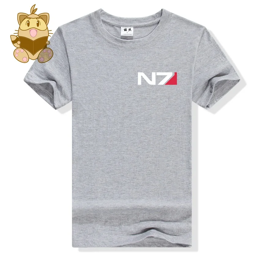 Крутая игра футболки для фанатов mass effect N7 ежедневно носить летом Хлопковая футболка ac484-s