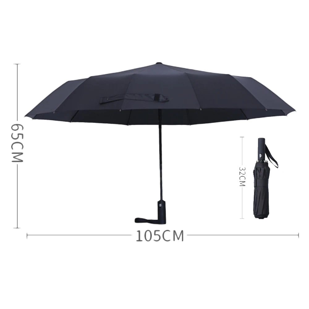 Полностью автоматический зонт с 12 ребрами, защита от УФ, защита от солнца и дождя, Ветрозащитный складной компактный, устойчивый к ветру, мужской и женский зонтик